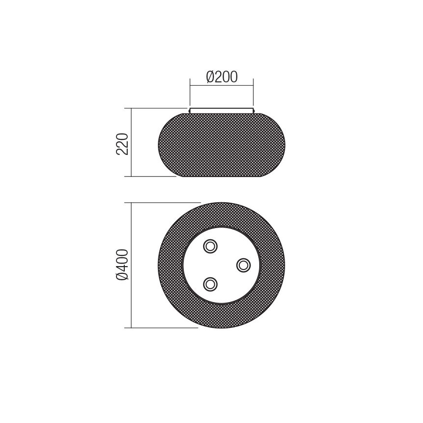 Redo 01-3139 - Ceiling light CROKET 3xE27/42W/230V d. 40 cm gold