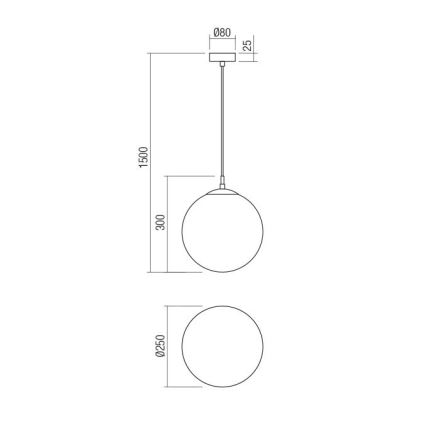 Redo 01-3153 - Chandelier on a string BOWLING 1xE27/42W/230V gold