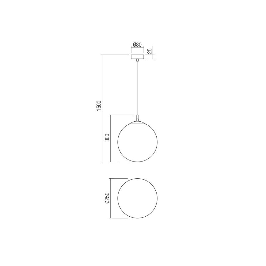 Redo 01-3153 - Chandelier on a string BOWLING 1xE27/42W/230V gold