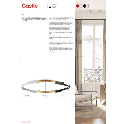 Redo 01-3179 - LED Dimmable chandelier on a string CASTLE LED/60W/230V black