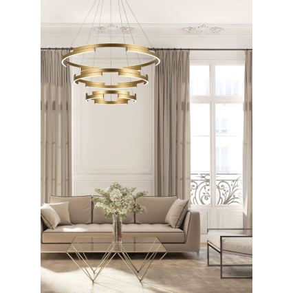 Redo 01-3181 - LED Dimmable chandelier on a string CASTLE LED/80W/230V gold
