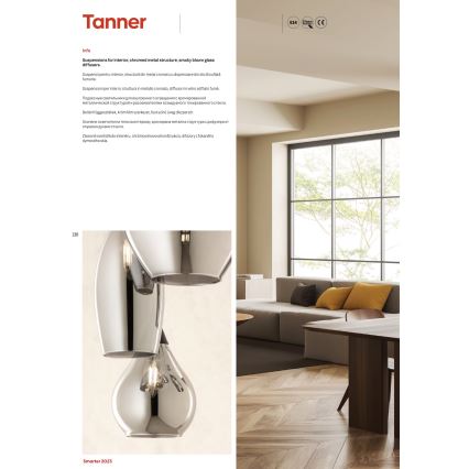 Redo 01-3190 - Chandelier on a string TANNER 1xE14/28W/230V d. 15 cm