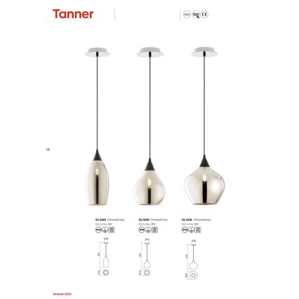 Redo 01-3190 - Chandelier on a string TANNER 1xE14/28W/230V d. 15 cm