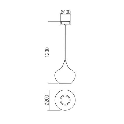Redo 01-3191 - Chandelier on a string TANNER 1xE14/28W/230V d. 20 cm