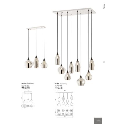 Redo 01-3193 - Chandelier on a string TANNER 3xE14/28W/230V