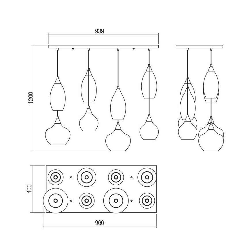 Redo 01-3195 - Chandelier on a string TANNER 8xE14/28W/230V