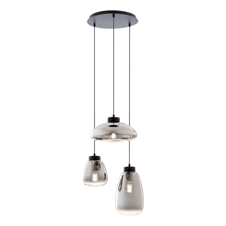 Redo 01-3197 - Chandelier on a string LUKE 3xE27/42W/230V d. 46 cm black