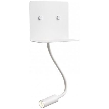 Redo 01-3210 - LED Wall light with a flexible small lamp MOKA LED/6W + LED/3W/230V USB CRI90 white