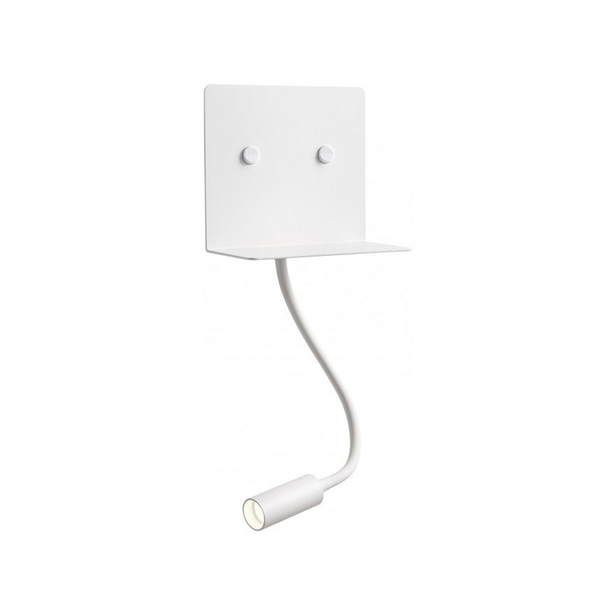 Redo 01-3210 - LED Wall light with a flexible small lamp MOKA LED/6W + LED/3W/230V USB CRI90 white