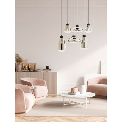 Redo 01-3212 - Chandelier on a string LUKE 6xE27/42W/230V black