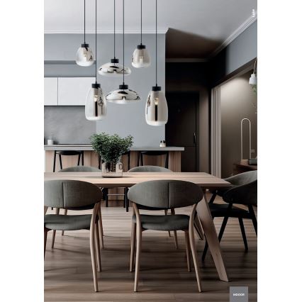 Redo 01-3212 - Chandelier on a string LUKE 6xE27/42W/230V black