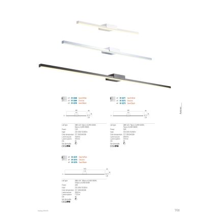 Redo 01-3268 - LED Bathroom mirror lighting ASTON LED/12W/230V 60 cm CRI 90 IP44 white