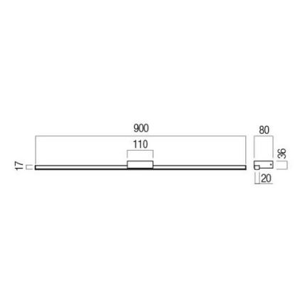 Redo 01-3271 - ASTON LED Bathroom Mirror Light, 18W, 230V, 3000/4000K, 90 cm, CRI 90, IP44, White