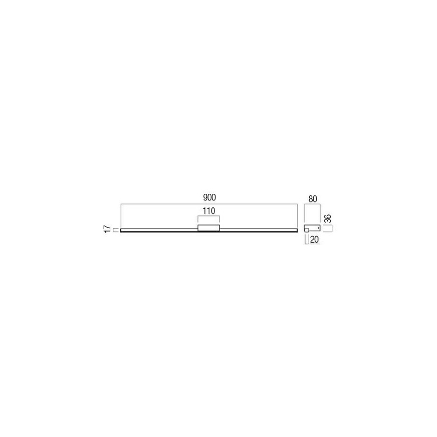 Redo 01-3272 - ASTON LED Bathroom Mirror Light, 18W, 230V, 3000/4000K, 90 cm, CRI 90, IP44, Polished Chrome