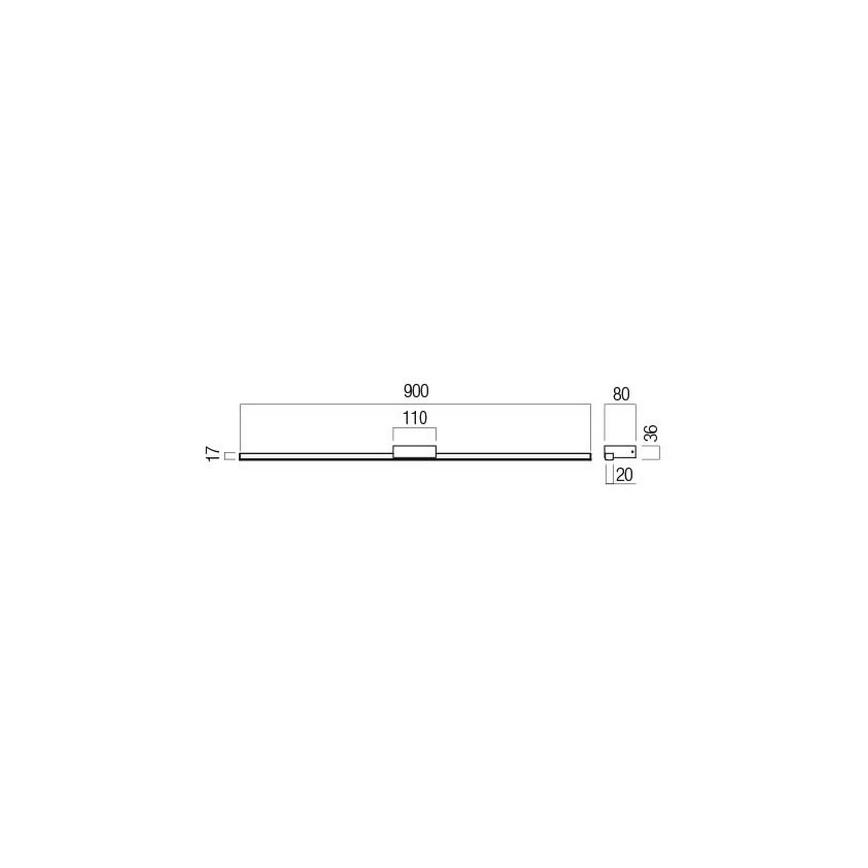 Redo 01-3273 - ASTON LED Bathroom Mirror Light 18W/230V 3000/4000K 90 cm CRI 90 IP44 Black