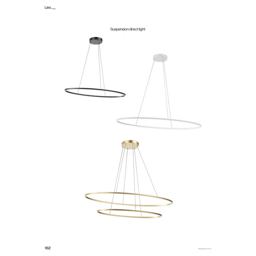 Redo 01-3299 - LEO Dimmable Pendant Light on Cable LED/67W/230V 3000/4000K CRI 90 Black