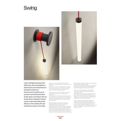 Redo 01-3303 - Dimmable LED Wall Lamp SWING LED/16W/230V 3000/4000K CRI 90 White