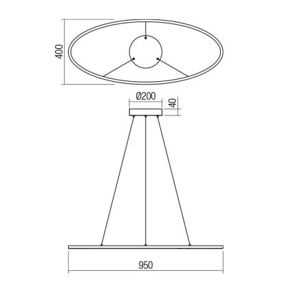 Redo 01-3337 - LED Dimmable Cable-Suspended Chandelier LEO LED/48W/230V 3000/4000K CRI 90 White