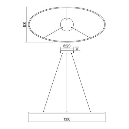 Redo 01-3341 - LEO LED dimmable cable-suspended pendant light LED/67W/230V 3000/4000K CRI 90 bronze