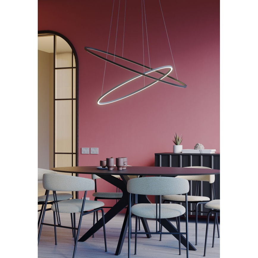 Redo 01-3343 - Dimmable LEO cable-suspended LED pendant LED/115W/230V 3000/4000K CRI 90 60x130 cm black