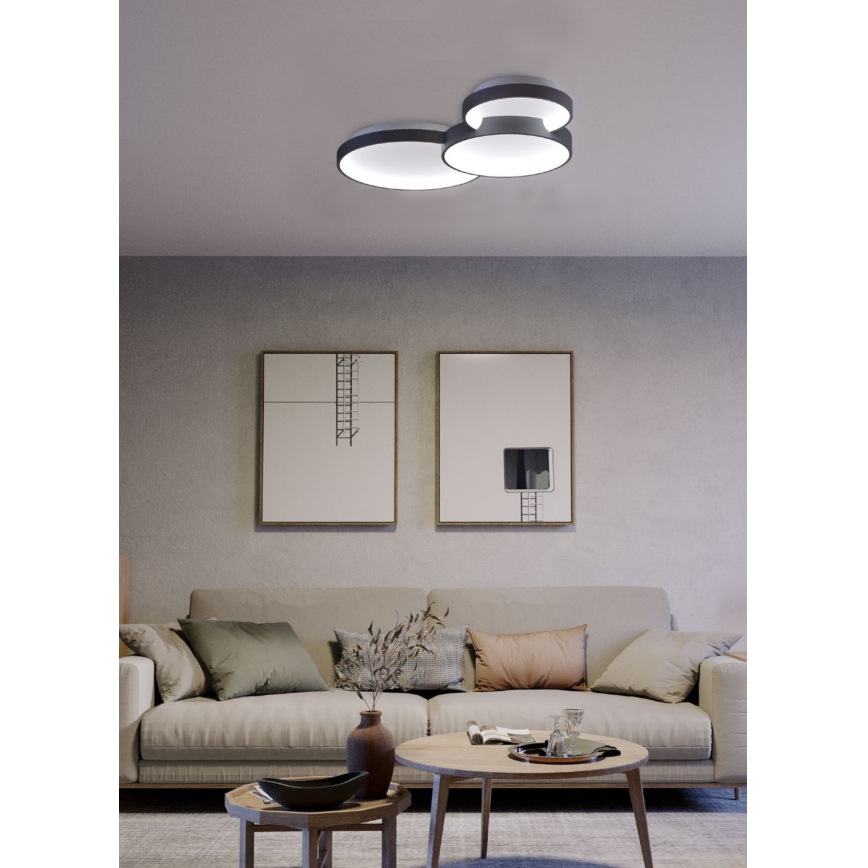 Redo 01-3375 - LED Dimmable ceiling light COMBI LED/72W/230V 3000/4000/6000K CRI98 black