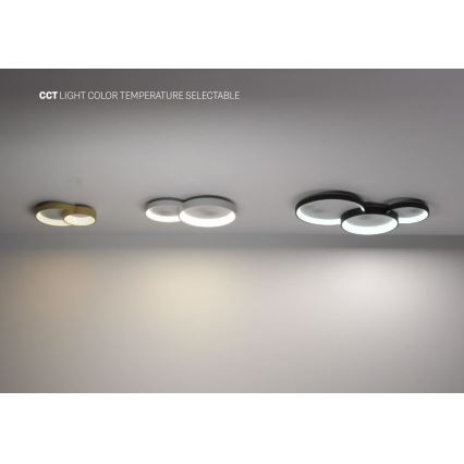 Redo 01-3375 - LED Dimmable ceiling light COMBI LED/72W/230V 3000/4000/6000K CRI98 black