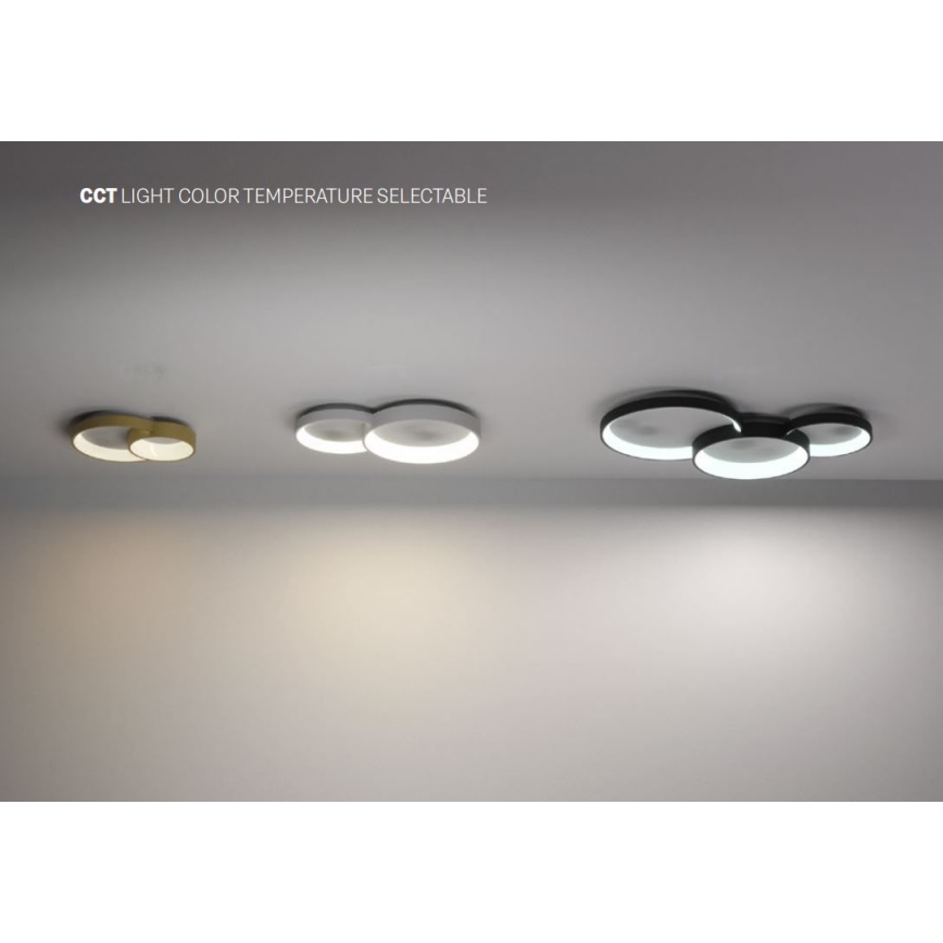 Redo 01-3375 - LED Dimmable ceiling light COMBI LED/72W/230V 3000/4000/6000K CRI98 black