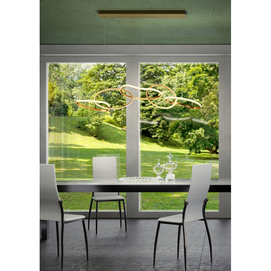 Redo 01-3392 - BIAS LED/120W/230V Dimmable Cable-Suspended Pendant 3000/4500/6500K CRI 90 Gold