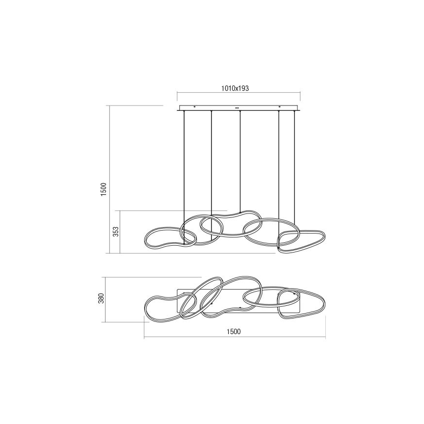 Redo 01-3393 - Dimmable LED pendant light on cable BIAS LED/120W/230V 3000/4500/6500K CRI 90 black