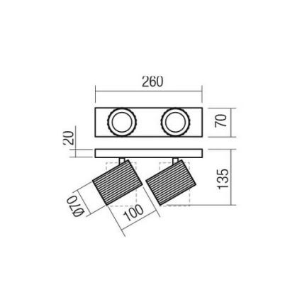 Redo 01-3402 - DELPHI Spotlight 2xGU10/7W/230V Gold