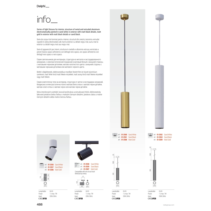 Redo 01-3403 - DELPHI Spotlight 2xGU10/7W/230V Black