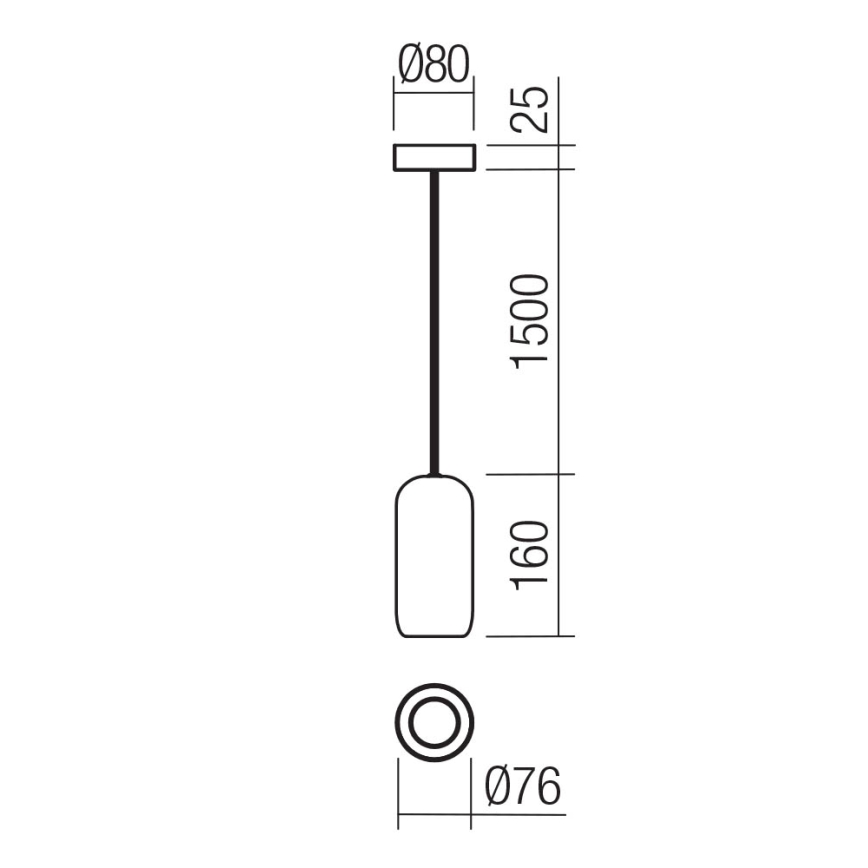 Redo 01-3474 - Chandelier on a string BOOM 1xGU10/10W/230V d. 7,6 cm black