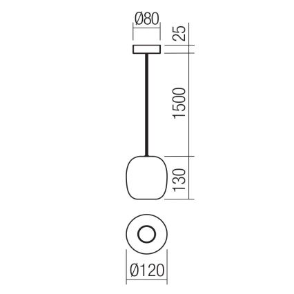Redo 01-3479 - Chandelier on a string BOOM 1xGU10/10W/230V d. 12 cm brown