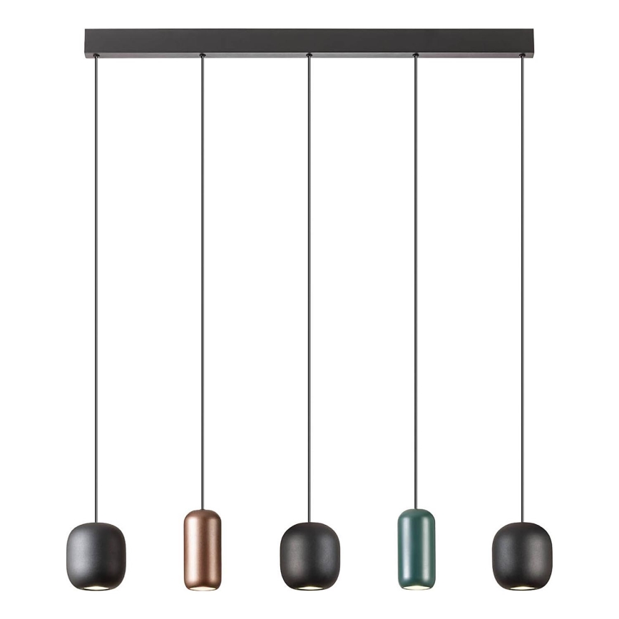 Redo 01-3481 - Chandelier on a string BOOM 5xGU10/10W/230V black/green/brown