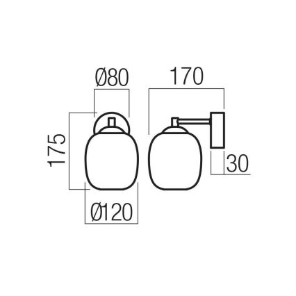 Redo 01-3483 - KHADI LED Wall Lamp LED/6W/230V CRI 90 Black/Smoked