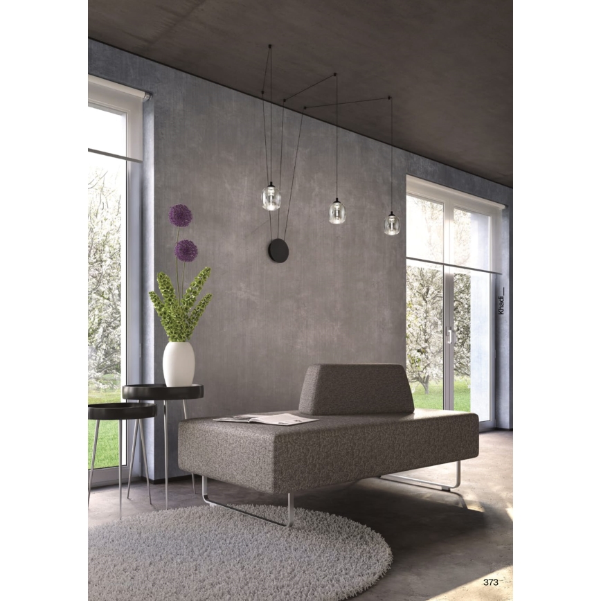 Redo 01-3485 - LED Dimmable Wall Light KHADI 3xLED/5.5W/230V CRI 90 Ø 12 cm Black/Smoked