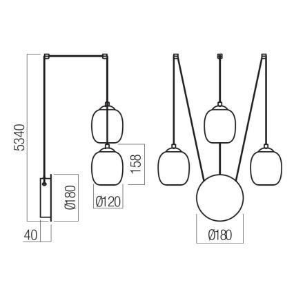 Redo 01-3485 - LED Dimmable Wall Light KHADI 3xLED/5.5W/230V CRI 90 Ø 12 cm Black/Smoked