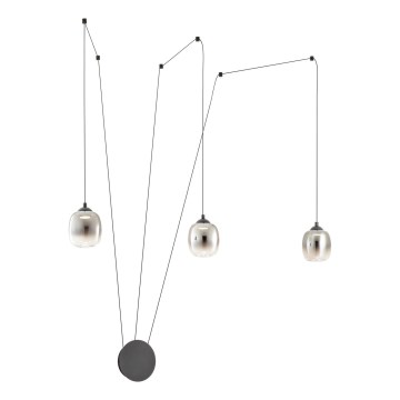 Redo 01-3485 - LED Dimmable Wall Light KHADI 3xLED/5.5W/230V CRI 90 Ø 12 cm Black/Smoked