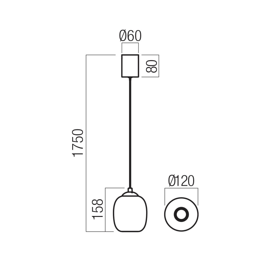 Redo 01-3486 - KHADI LED cable pendant LED/6W/230V CRI 90 Ø 12 cm black/smoke