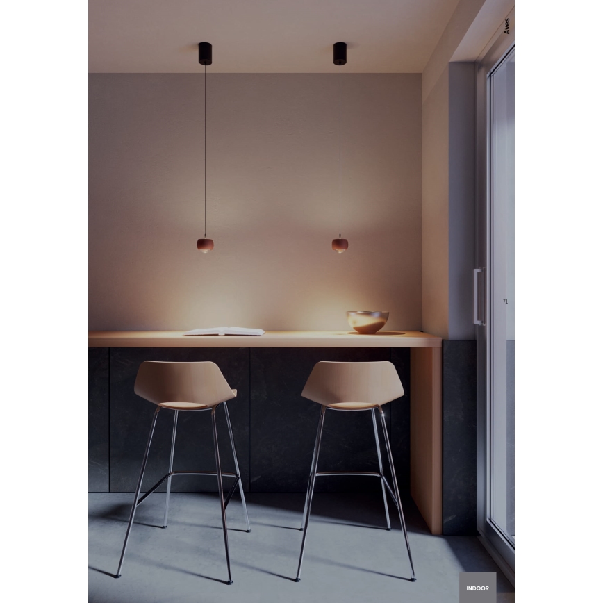 Redo 01-3548 - LED Chandelier on a string AVES LED/12W/230V d. 9,6 cm CRI 90 copper