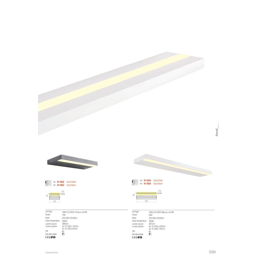 Redo 01-3553 - LED Wall light SEED LED/15W/230V black