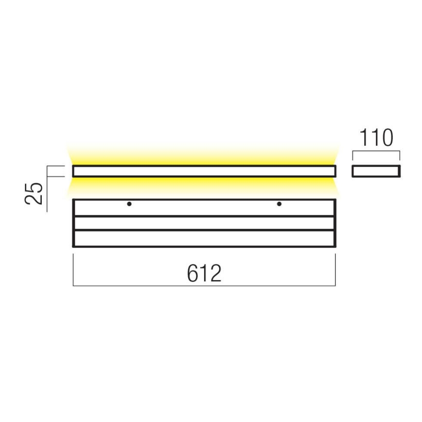 Redo 01-3555 - LED Wall light SEED LED/30W/230V black