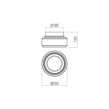 Redo 01-3588 - LED Ceiling light SOLERA LED/18W/230V d. 25 cm CRI 93 3000/4000K grey