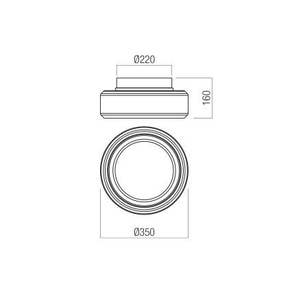 Redo 01-3589 - LED Ceiling light SOLERA LED/24W/230V d. 35 cm CRI 93 3000/4000K grey