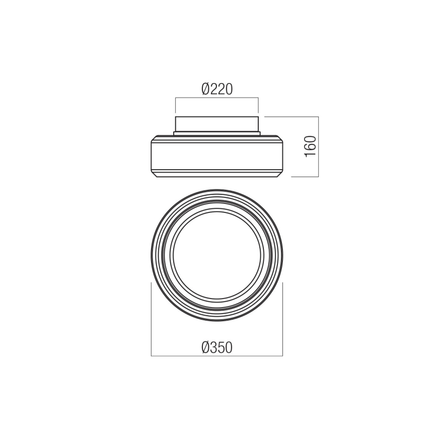 Redo 01-3589 - LED Ceiling light SOLERA LED/24W/230V d. 35 cm CRI 93 3000/4000K grey