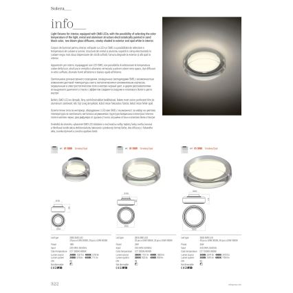 Redo 01-3590 - LED Ceiling light SOLERA LED/36W/230V d. 45 cm CRI 93 3000/4000K grey