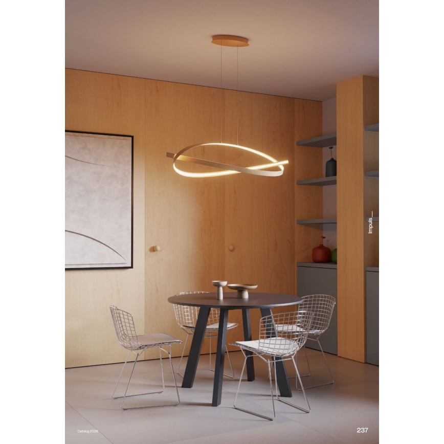 Redo 01-3616 - Dimmable LED pendant on cable IMPULS LED/38W/230V gold
