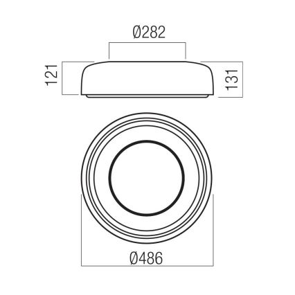 Redo 01-3721 - DIP LED Ceiling Light 30W/230V 2700/3000/4000/5000/6500K CRI 90 Ø 48.6 cm Beige
