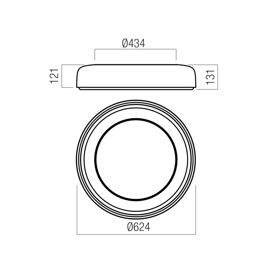 Redo 01-3724 - LED Ceiling Light DIP LED/40W/230V 2700/3000/4000/5000/6500K CRI 90 Ø 62.4 cm Black
