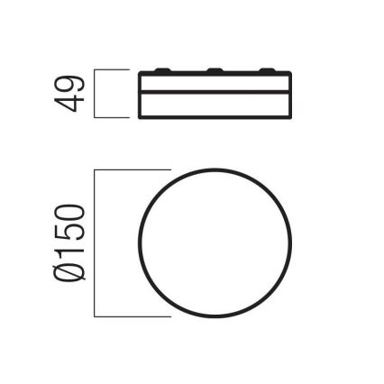 Redo 01-3733 - LED Bathroom ceiling light FRISBI LED/8W/230V d. 15 cm CRI 90 IP44 black